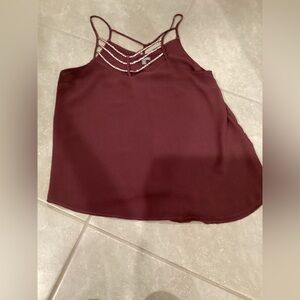 Charlotte Russe Burgundy Strappy Tank Top